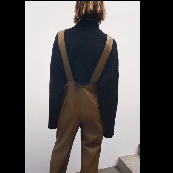 ZARA FAUX LEATHER JUMPSUIT | SIZE: XL | NWT - Picture 2 of 8